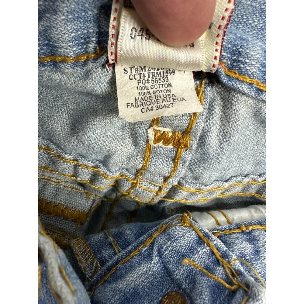 VTG USA True Religion Billy Super T Jeans Blue Light Wash Distressed / Mens 32